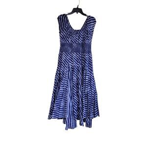 Grace Elements Women's Dress Summer Maxi Flouncy Dress Size Small Blue & White